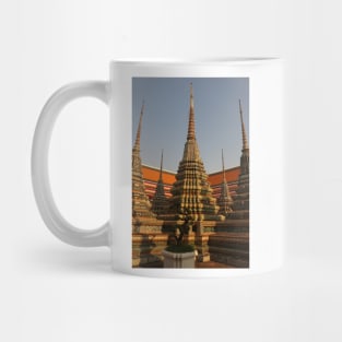 A group of small stupa at Phra Chedi Rai in Wat Pho temple, Bangkok Mug